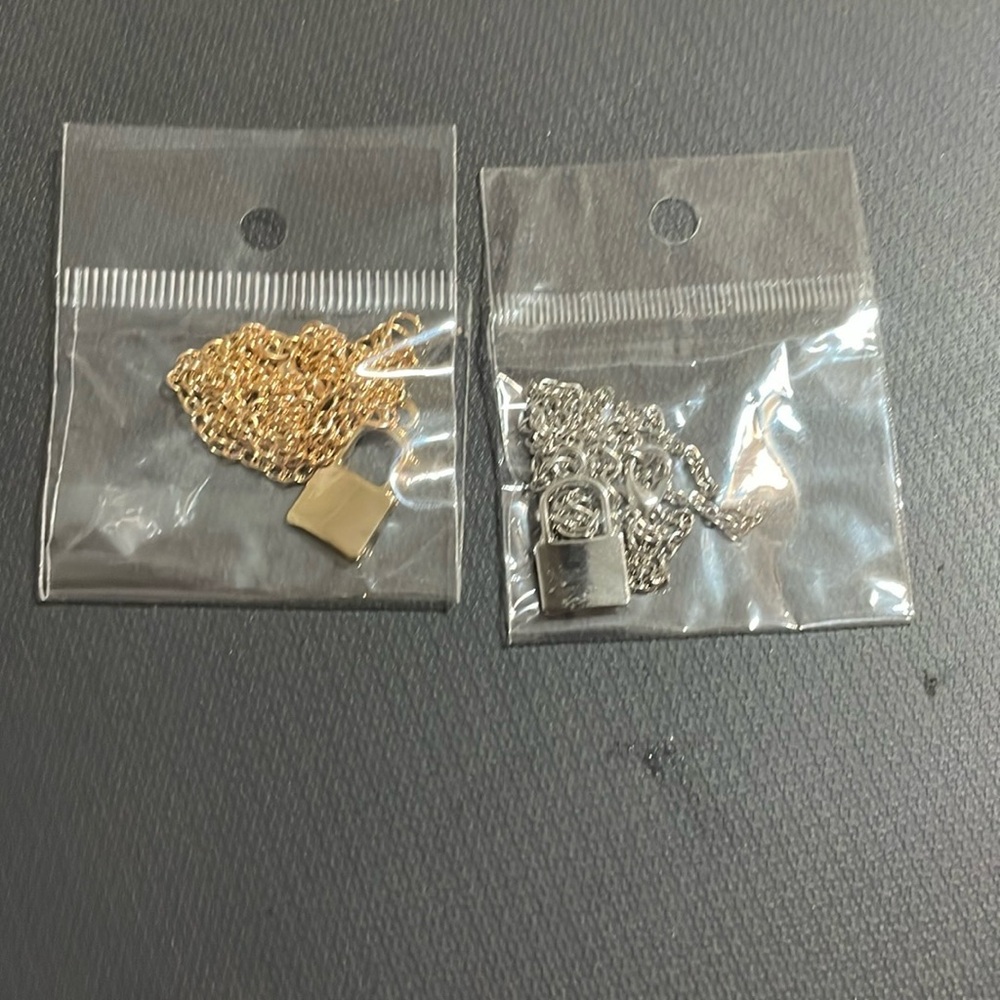 Dainty Gold Necklace with Lock Charm